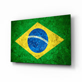Flag of Brasil Glass Wall Art.